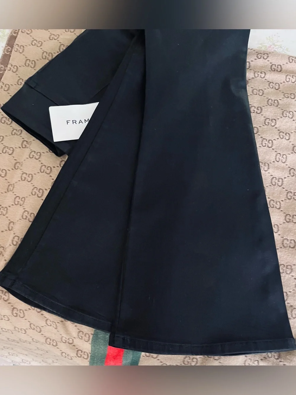 Frame Denim Black Satinflare. pants NEW with Branded Tag.